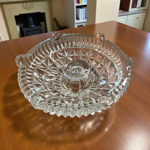 Vintage Anchor Hocking Stars and Bars Taper Footed Candlestick Holder - Picture 2 of 3